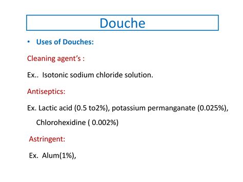 Uses Of Douches