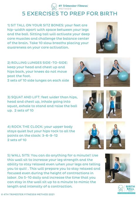 using a birthing ball in second trimester