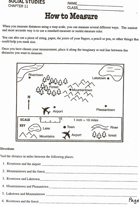 using a map scale worksheet