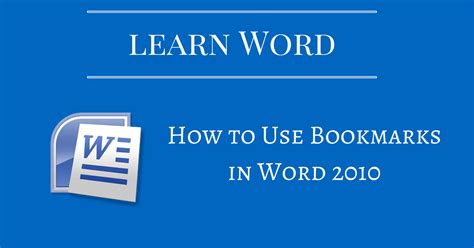 Using Bookmarks In Word 2010