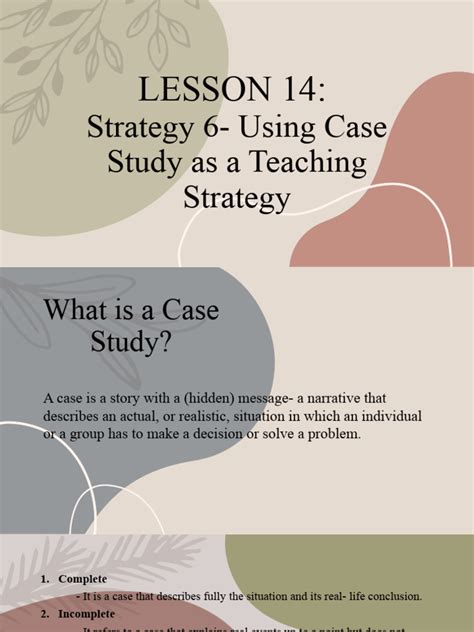 using case study as a teaching strategy