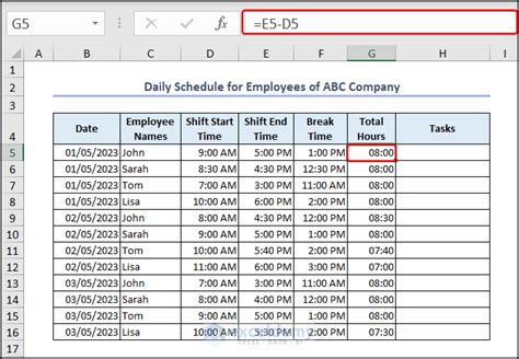 using excel for scheduling employees