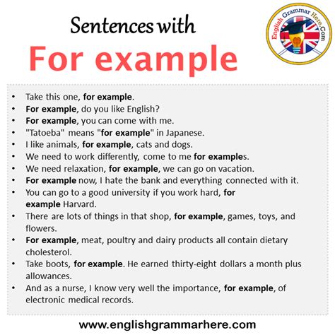 Using For Example In A Sentence