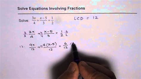using lcd to solve equations with fractions