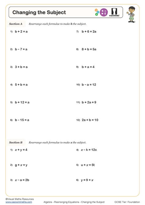 Using Math Formulas Worksheet