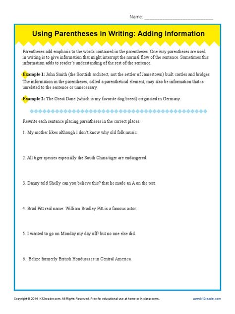 Using Parentheses In Writing Adding Information