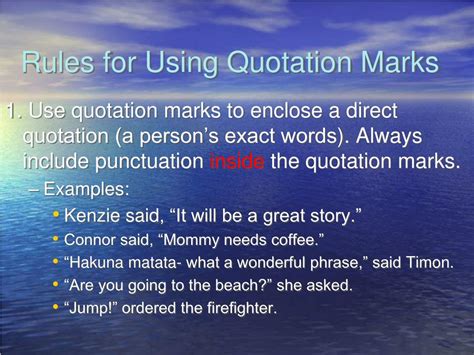 using quotation marks correctly