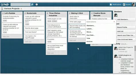 using trello to manage projects