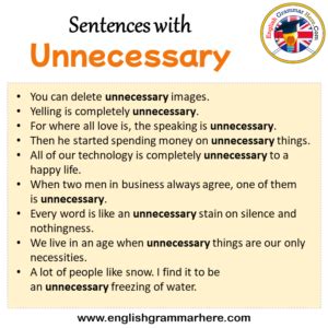 using unnecessary words in a sentence