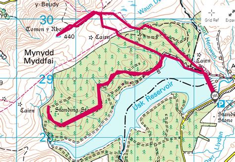Usk Reservoir Car Park Postcode