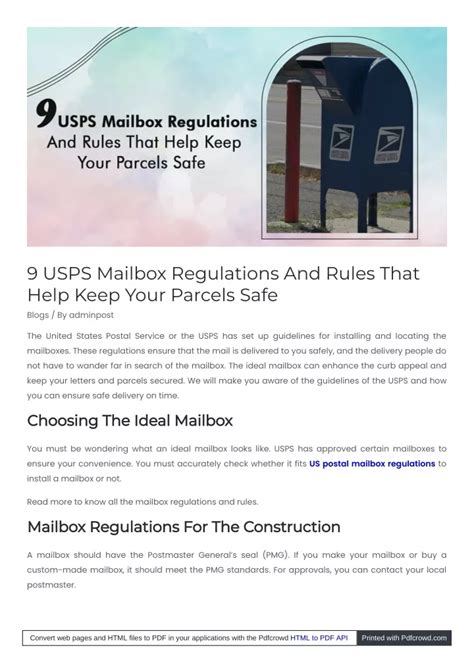 Usps Mailbox Recommendations