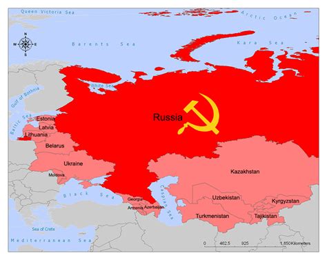 ussr map vs current russia map