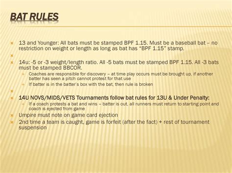 Usssa Baseball Rules Throwing Bat