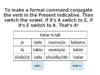 ustedes commands in spanish examples