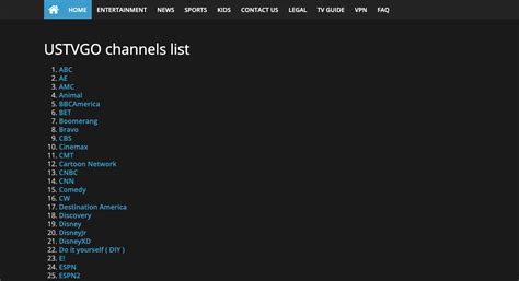 ustvgo full channel list