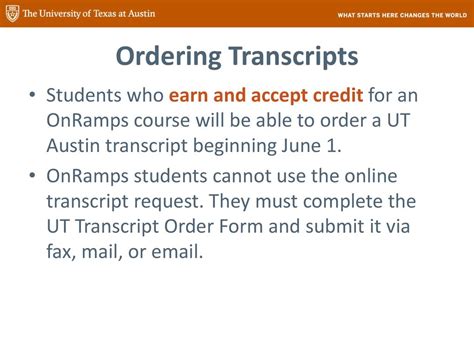 ut austin onramps transcript