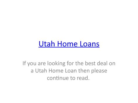 utah housing loan program