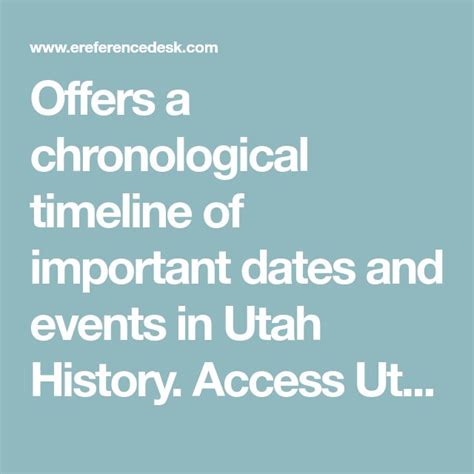 Utah Important Dates