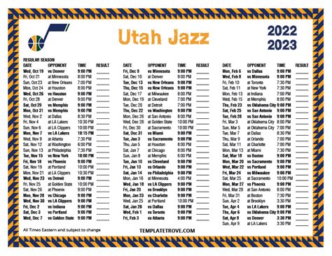 utah jazz 2022-23 schedule
