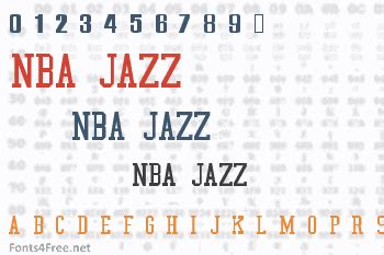 utah jazz font number