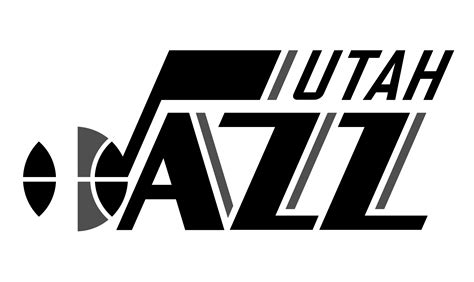 utah jazz logo black and white
