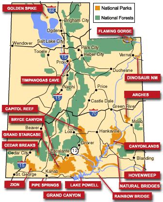 utah national parks map with campgrounds