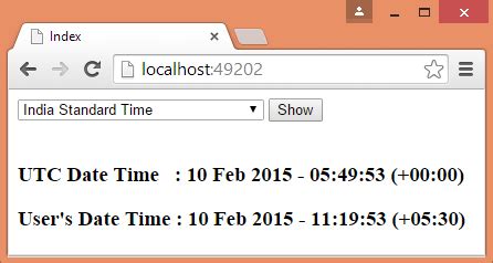 utc date format js