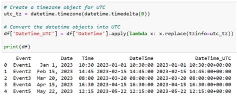 utc datetime format python