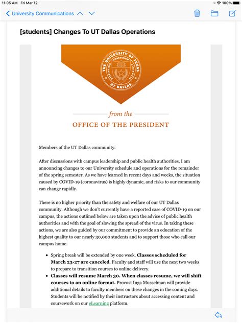 utdallas spring break