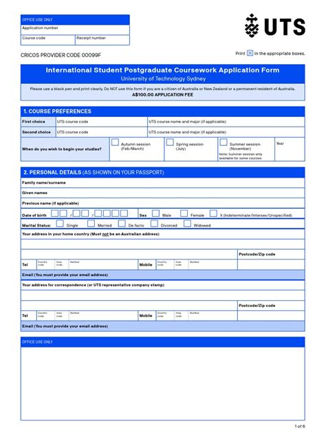 Uts Undergraduate Application