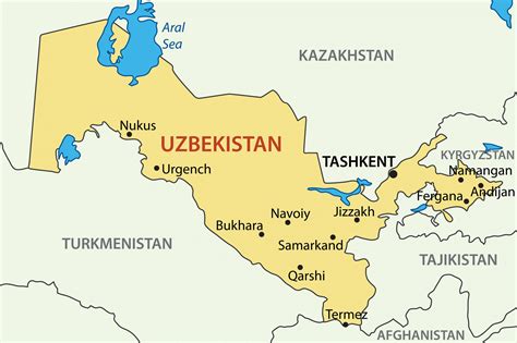 uzbekistan on a map