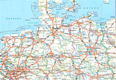 Tyskland motorväg karta Karta över Tyskland motorväg (Västra Europa