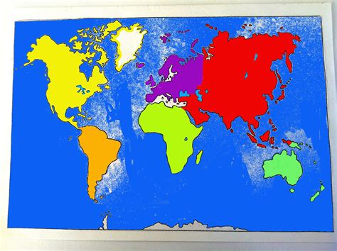 Pussel Världskarta med för kylskåpet Kartkungen