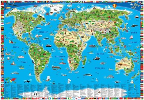 Poster Världskarta till barnrummet Köp posters billigt online hos oss