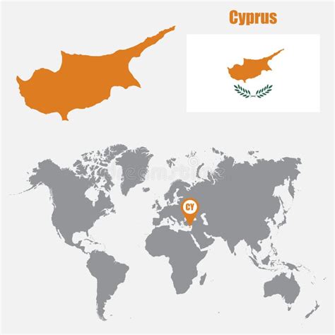 Cypern Världskarta Med En PIXELdiamanttextur Vektor Illustrationer