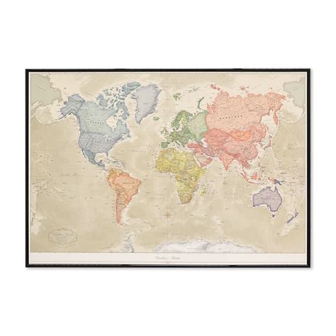 Världskarta Tavla Med Nålar Europa Karta