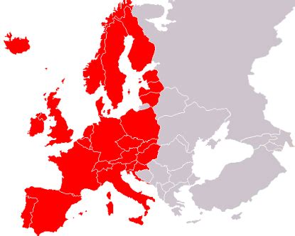Regionen Västeuropa Färgglad Karta Över Länder I Västeuropa Vektor