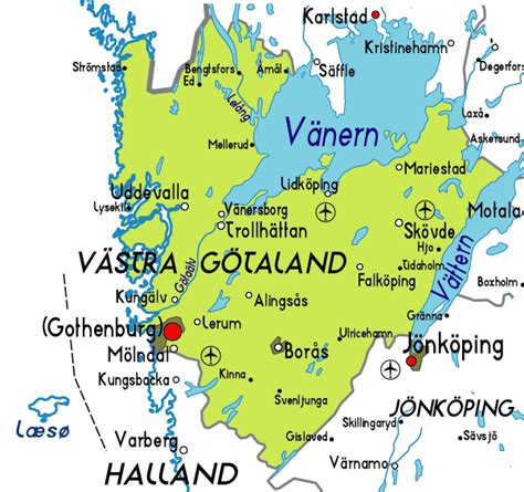 Karta över Västra Götaland för nålar Kartkungen kartor för nålmarkering