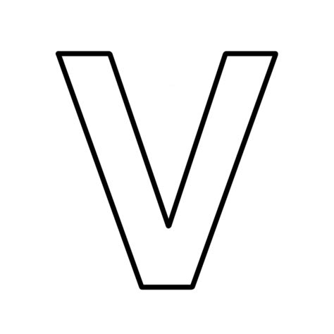 V In Block Letters