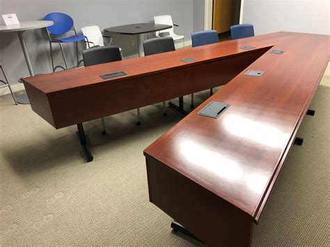 v shaped video conference tables