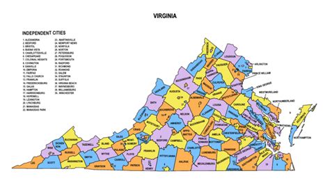 Va County Map Printable