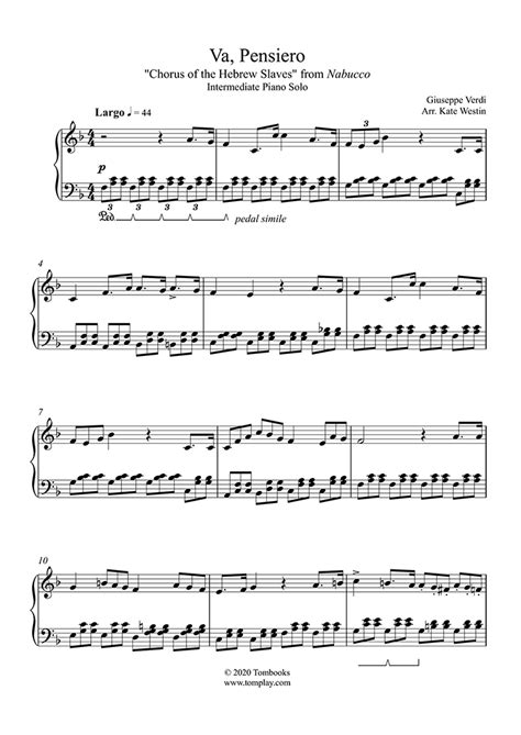 va pensiero free sheet music