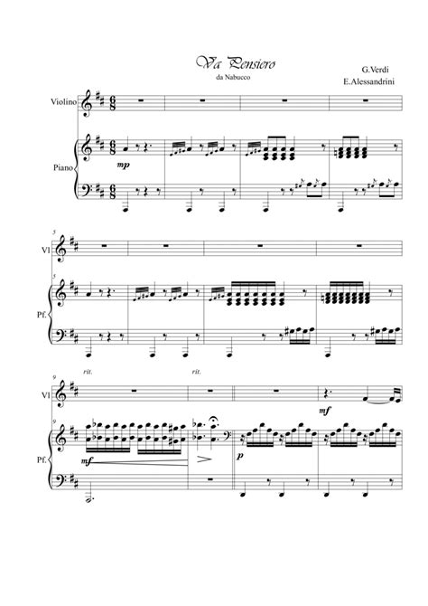 va pensiero sheet music pdf