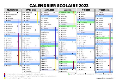 Vacance Scolaire 2021 Et 2022 Calendrier 2021 2022