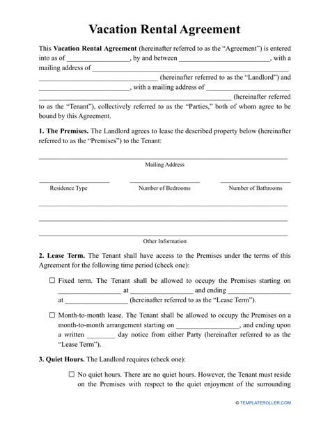 nc vacation rental agreement form Fill out & sign online DocHub