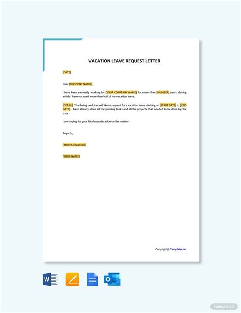 Vacation Leave Application Template