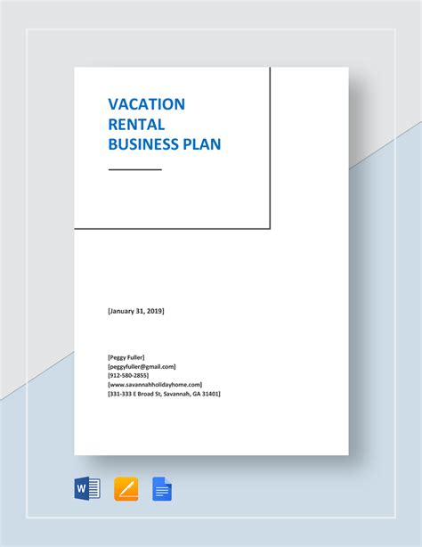 Vacation Rental Business Plan Template For 2023