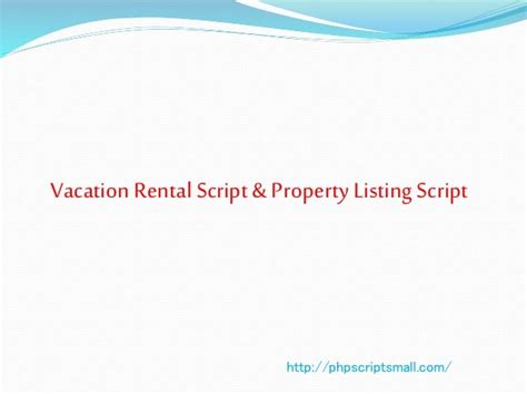 vacation rental listing script