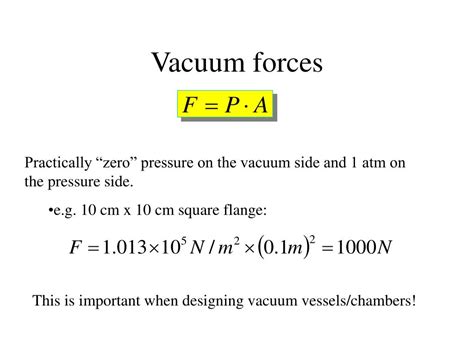 Vacuum Force Equation