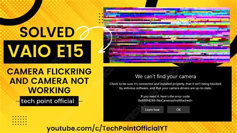vaio laptop camera not working